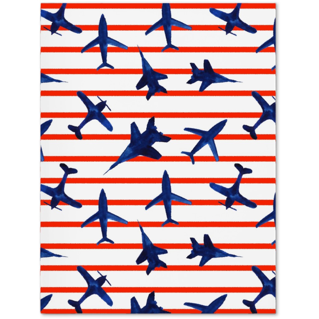 Patriotic Airplanes Watercolor Blue With Red Stripes Journal Shutterfly