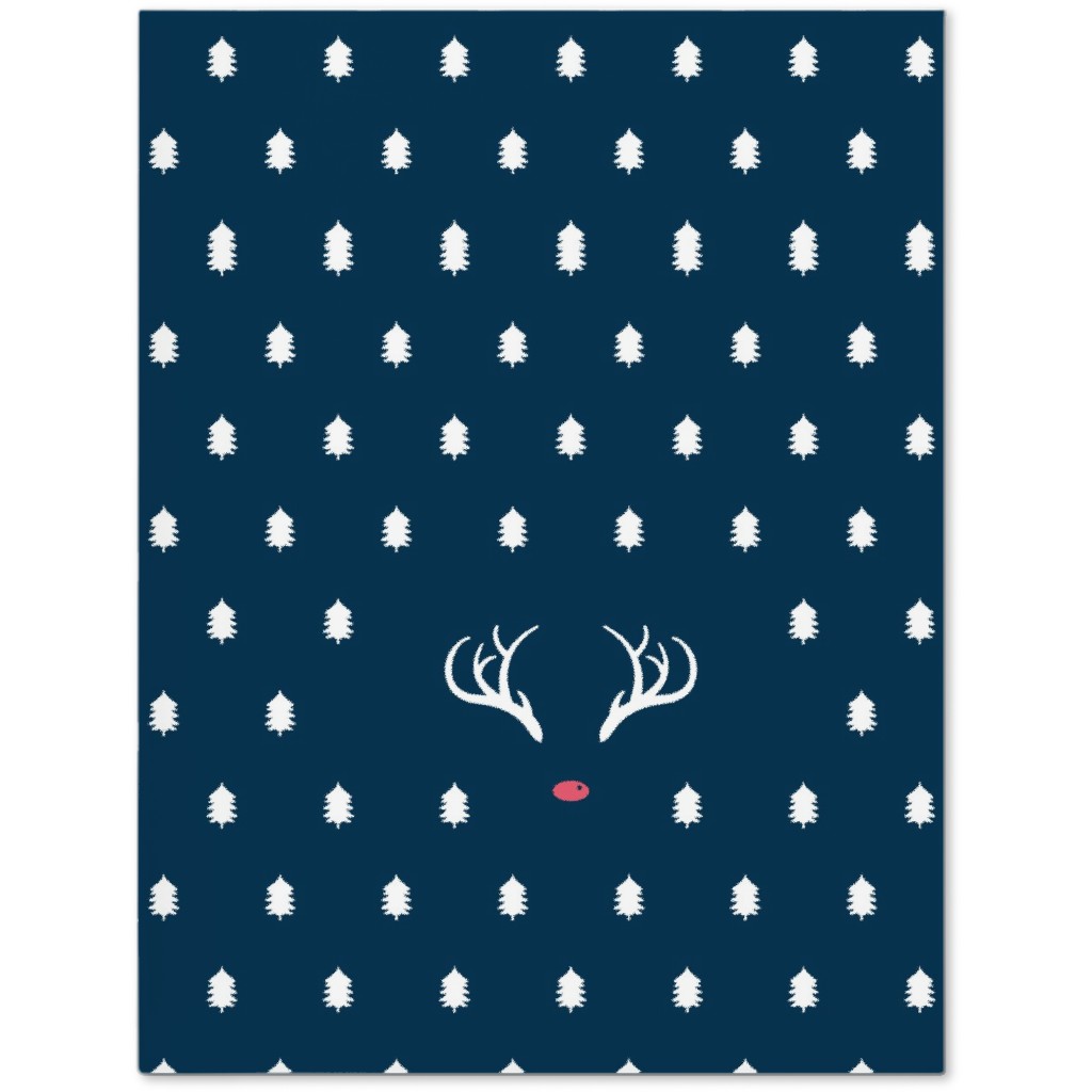 Modern Christmas Deer - Navy Journal, Blue