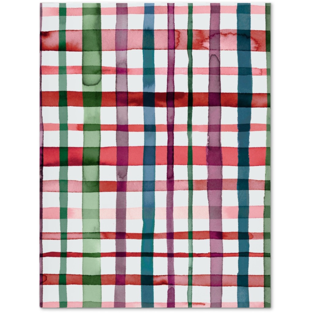 Watercolor Gingham - Red and Green Journal, Multicolor