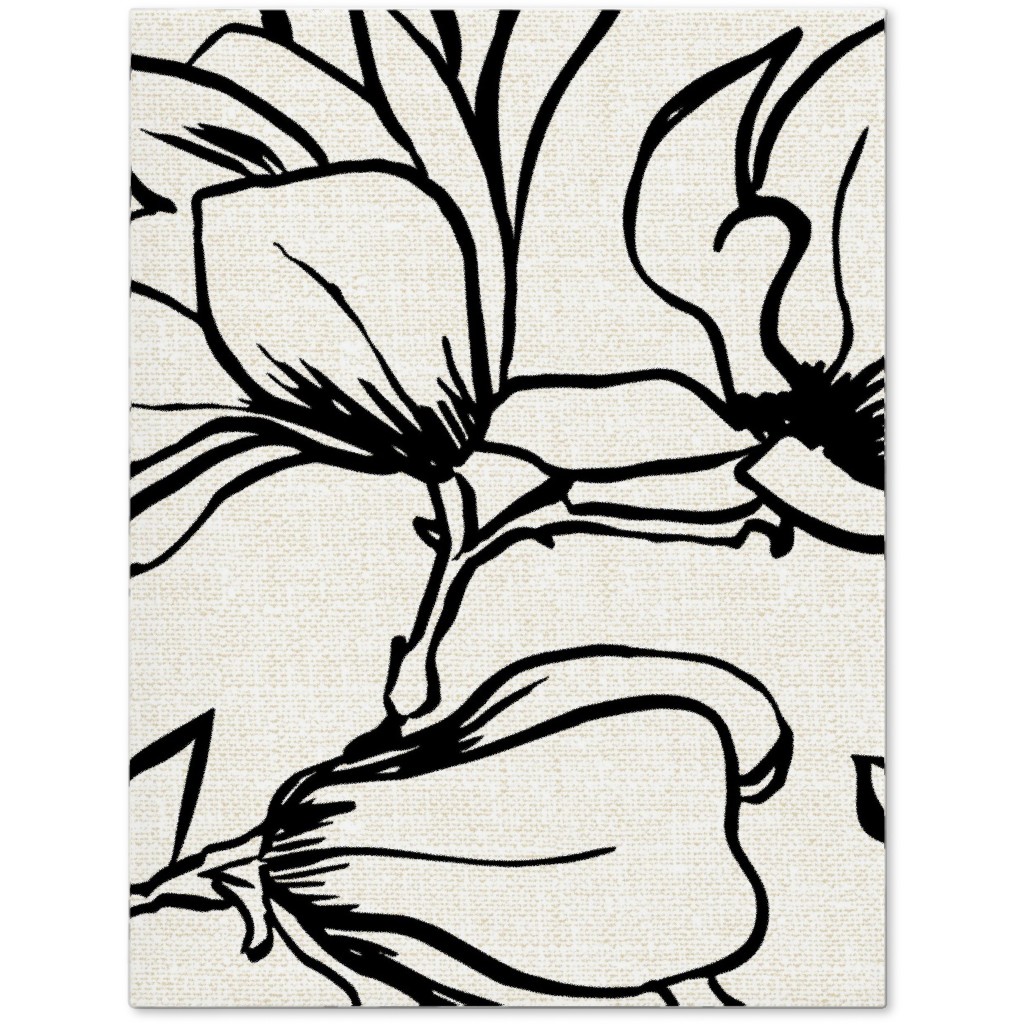 Magnolia Garden - Textured - White & Black Journal, Beige