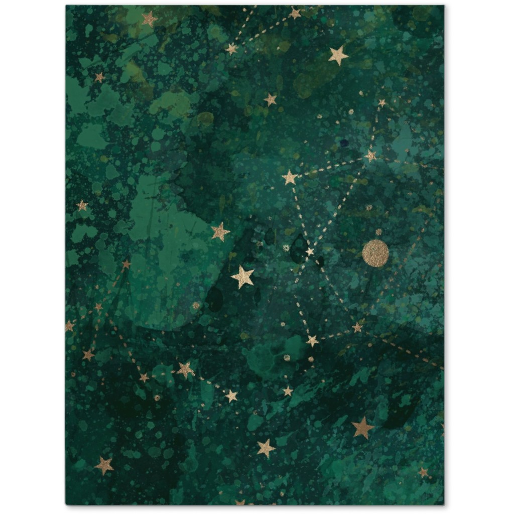 Moon and Stars - Green Journal, Green