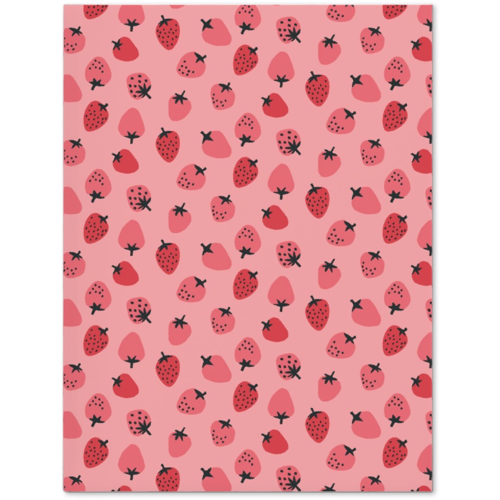 Red Strawberries - Pink Journal, Pink