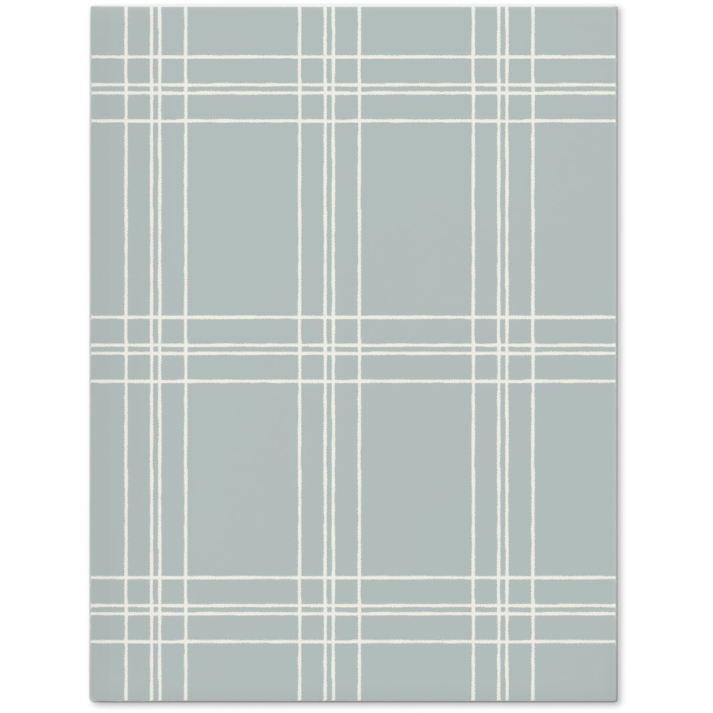 Lined Linens - Quad Plaid - Ivory, Blue Journal, Blue