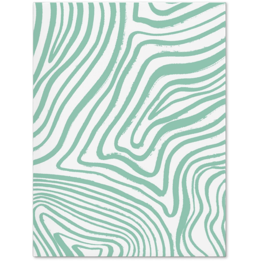 Abstract Wavy Lines - Green Journal, Green