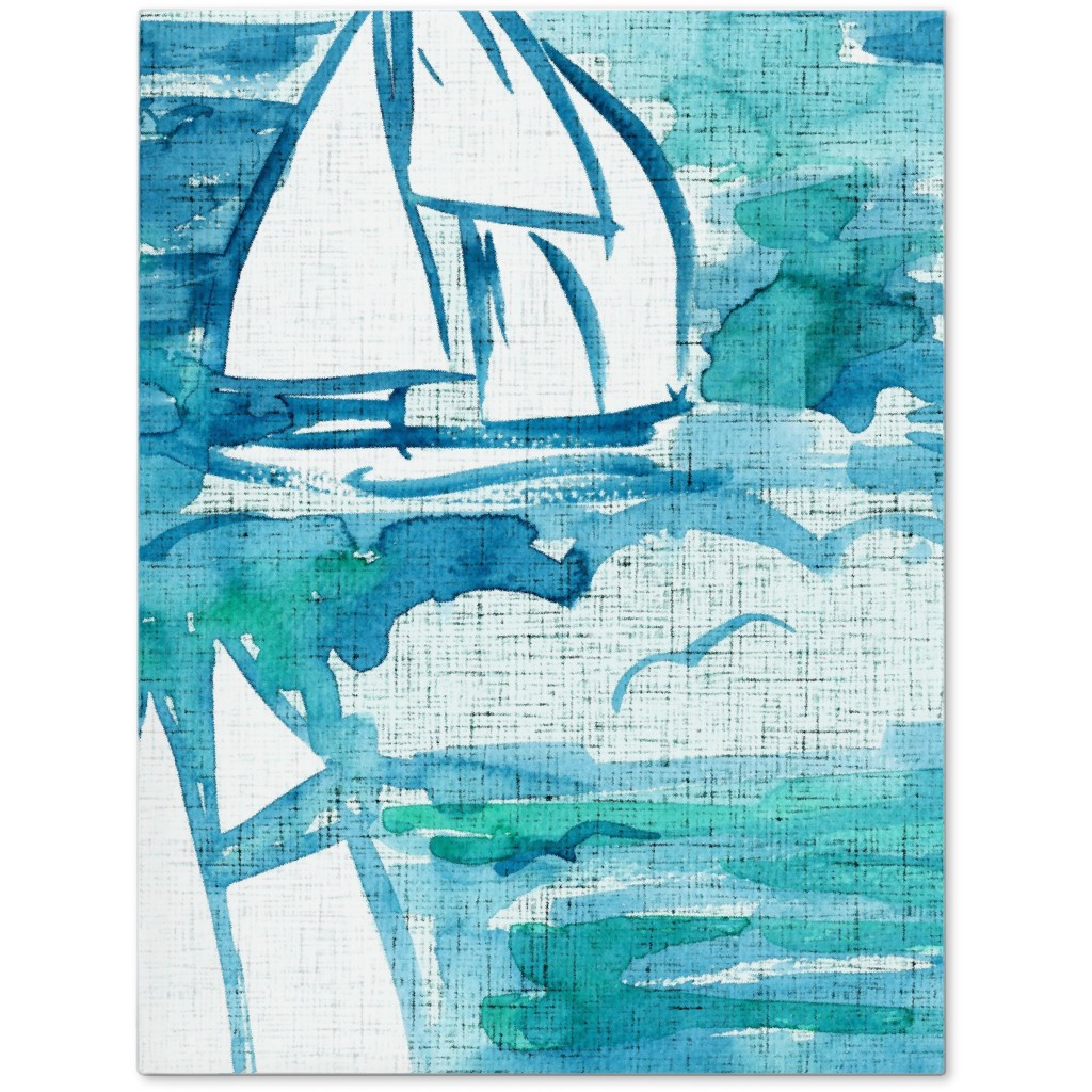 Sailboats Sailing Watercolor Loosely Painted - Blue Journal, Blue