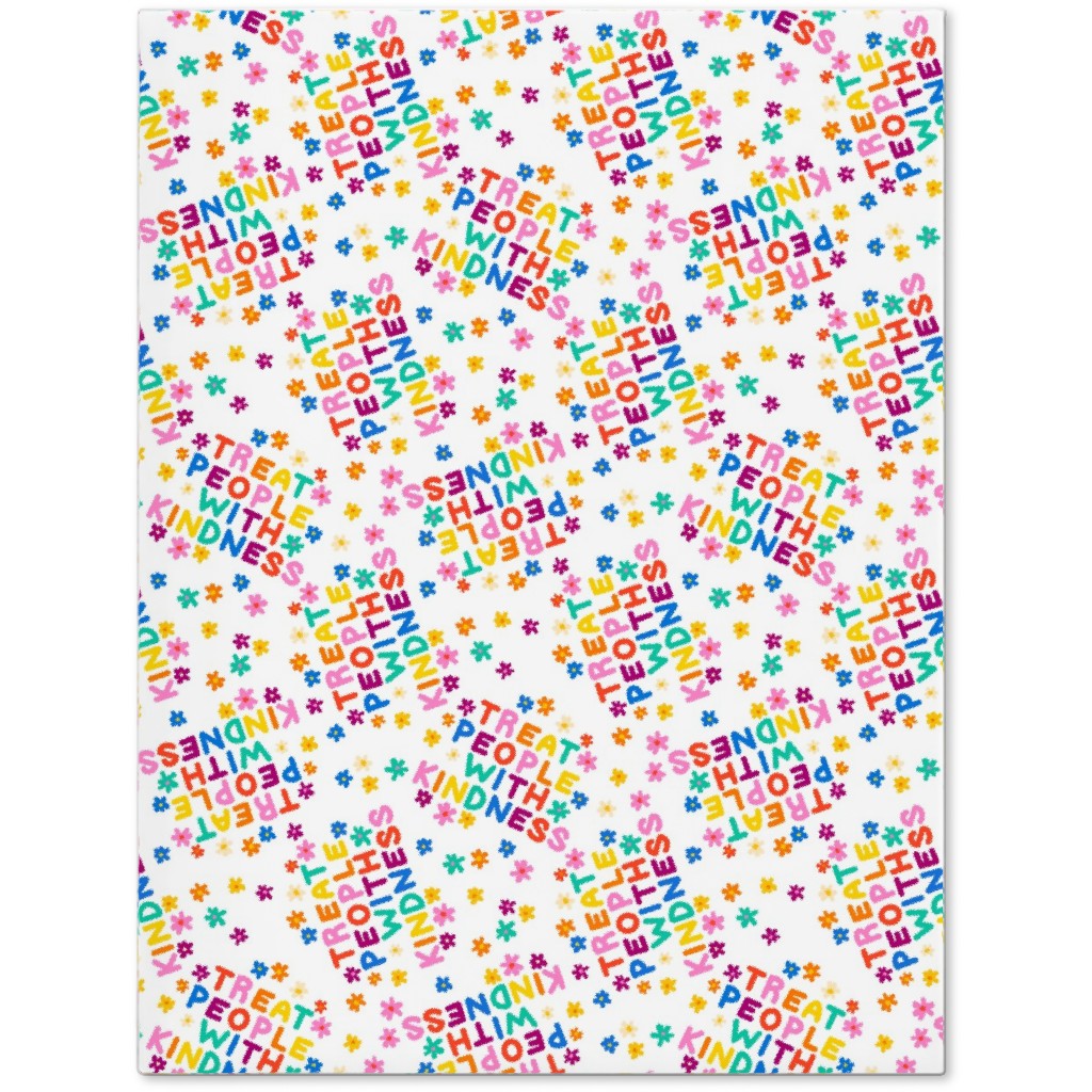 Treat People With Kindness - Groovy Florals - Bright Journal, Multicolor