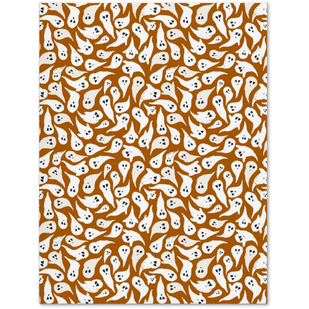 Halloween Ghosts on Dark Burnt Orange Journal, Orange, Orange