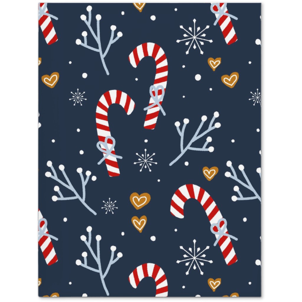 Candy Canes and Gingerbread Hearts Journal, Blue, True Blue