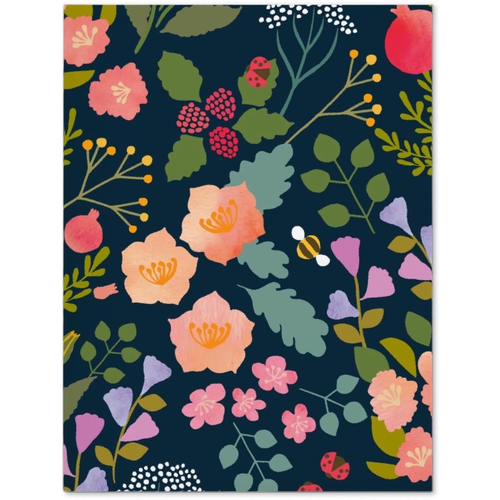 Garden Sprigs - Navy Journal, Multicolor