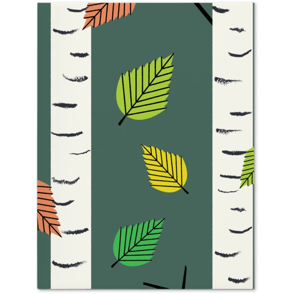 Autumn Birch Forest Journal, Green, Classic Green