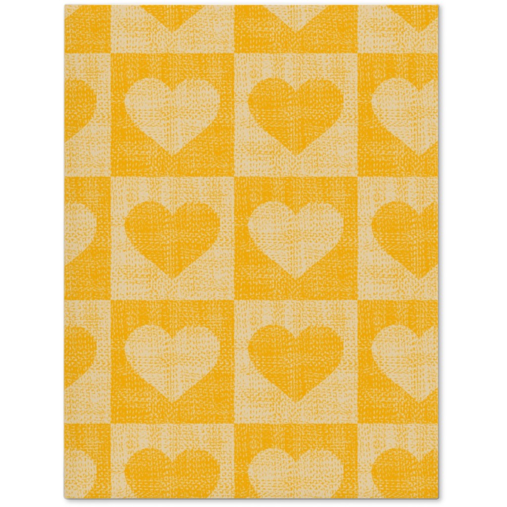 Love Hearts Check - Yellow Journal, Yellow