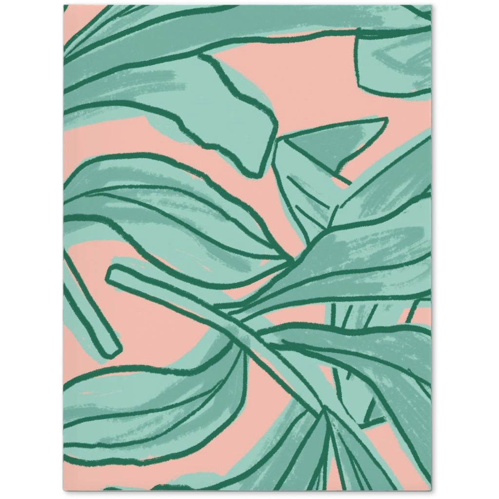 Lush Tropical Leaves - Pink and Mint Journal, Green