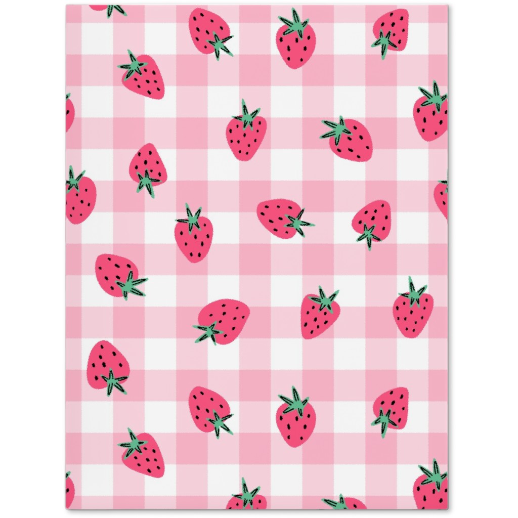 Summer Strawberry Gingham - Pink Journal, Pink
