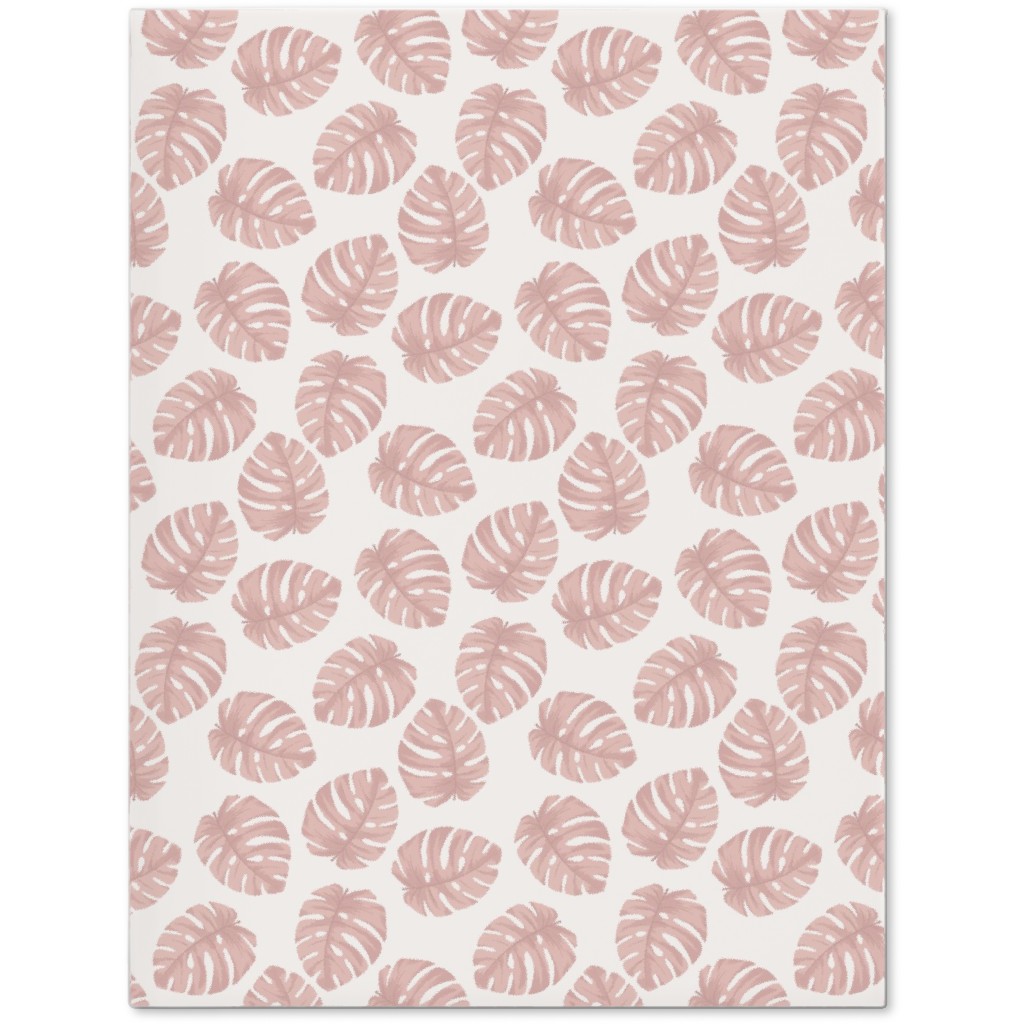 Boho Monstera Leaf - Light Pink on Off White Journal, Pink, Bright Pink
