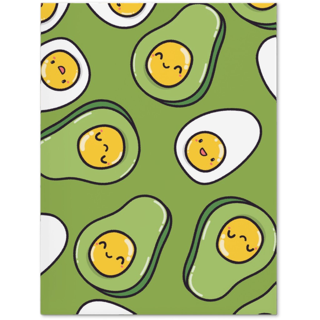 Cute Egg and Avocado - Green Journal, Green