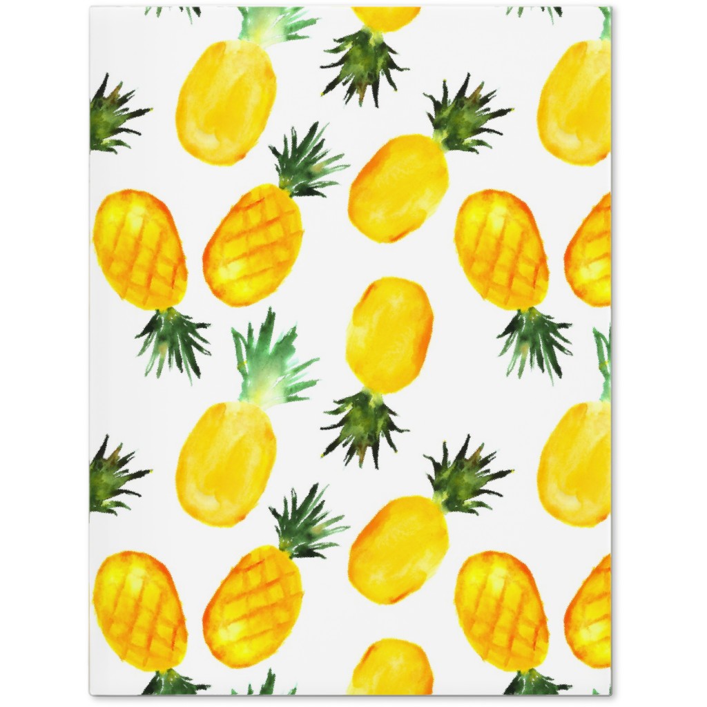 Watercolor Pineapples - Yellow Journal, Yellow