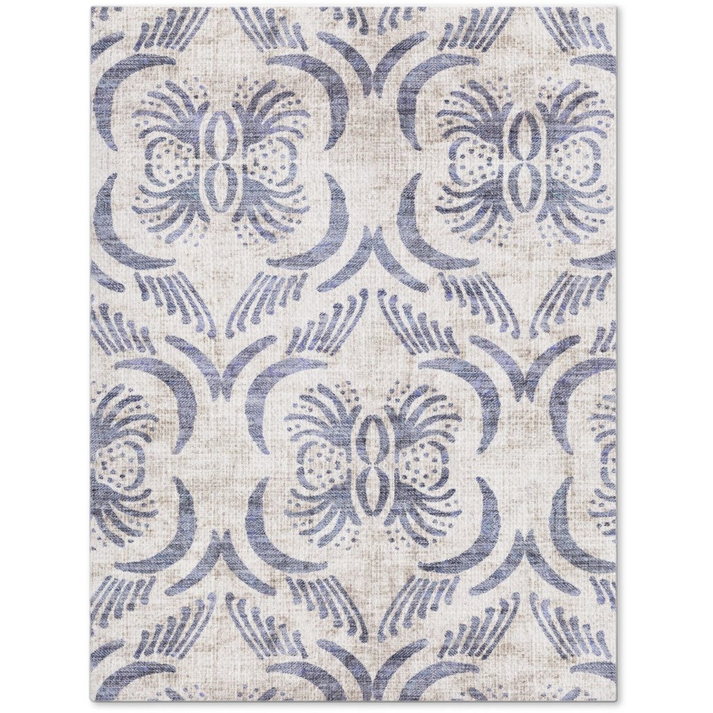 French Linen Geo Floral Journal, Gray, Gray