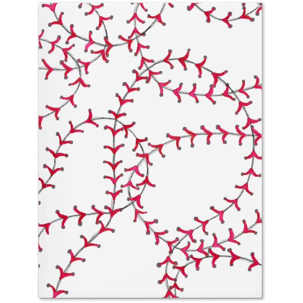 Baseball Seams - White Journal, Red, Red