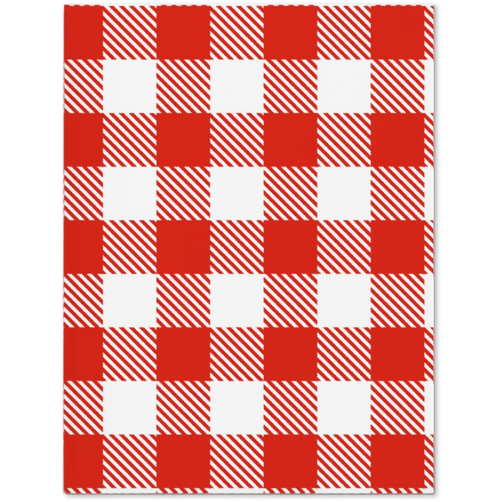 Red Gingham Pattern Journal, Red