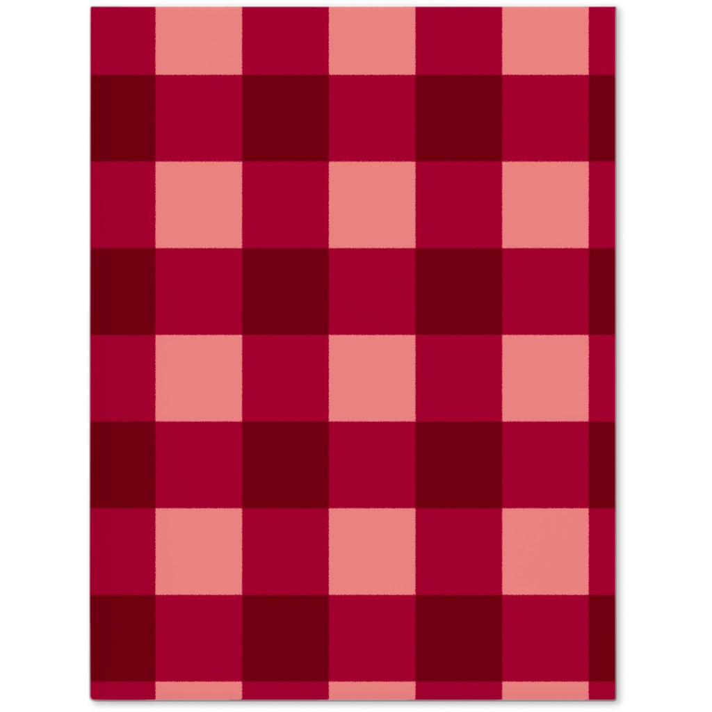 Gingham Check - Red and Pink Journal, Red
