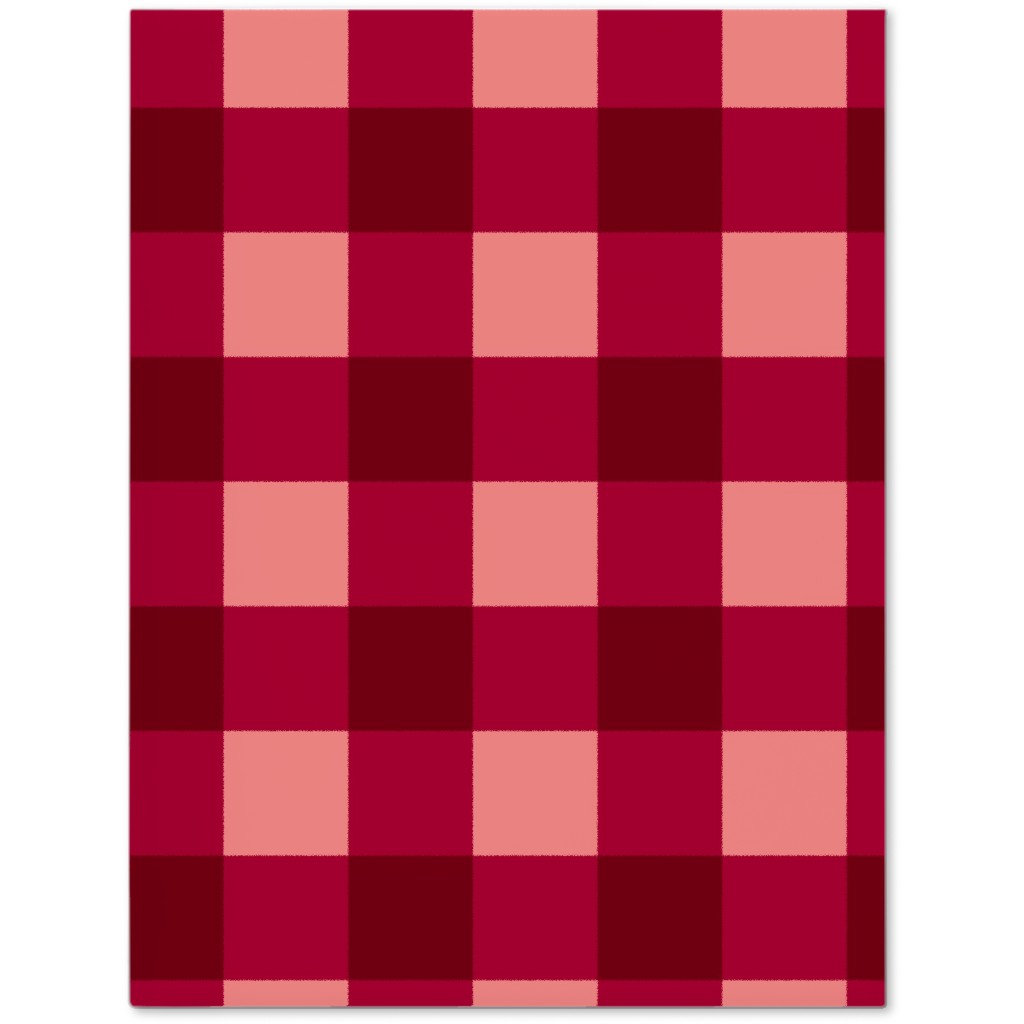 Gingham Check - Red and Pink Journal, Red, Red