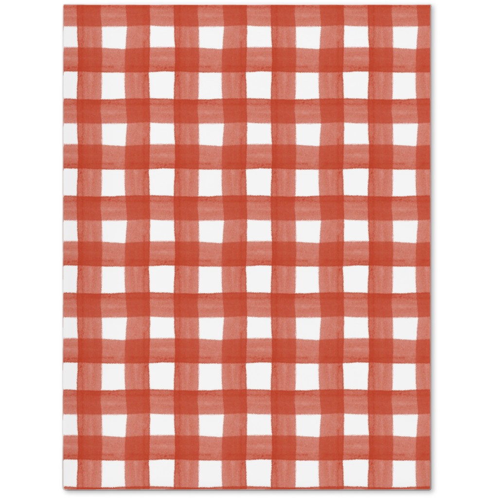 red watercolor gingham journal