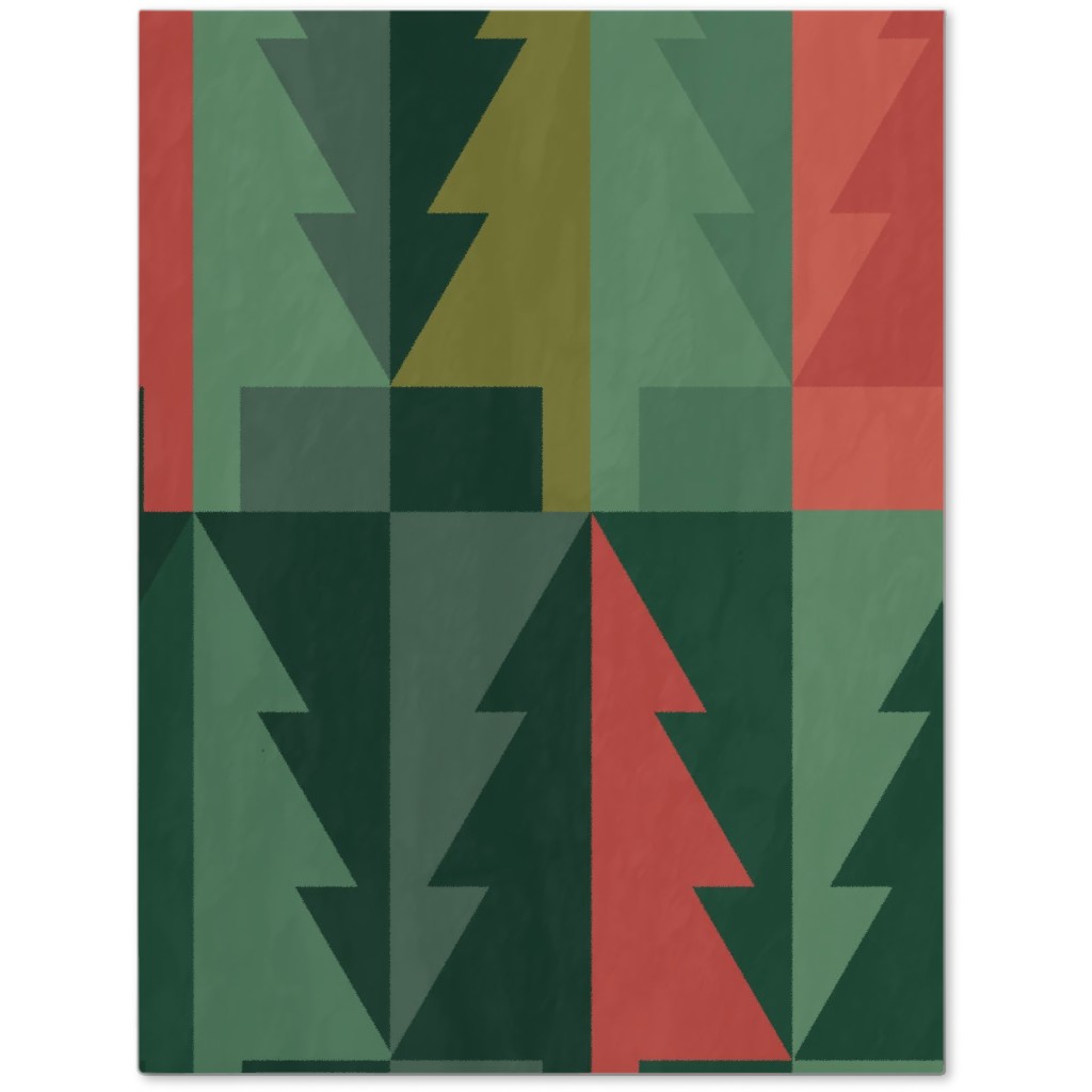 Geometric Forest - Red and Green Journal, Green, Classic Green
