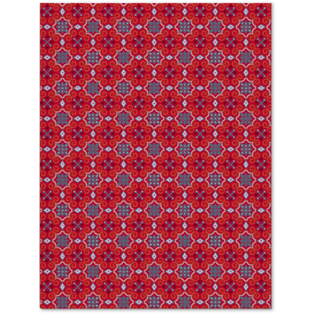 Oriental Ornament - Red Journal, Red, Red