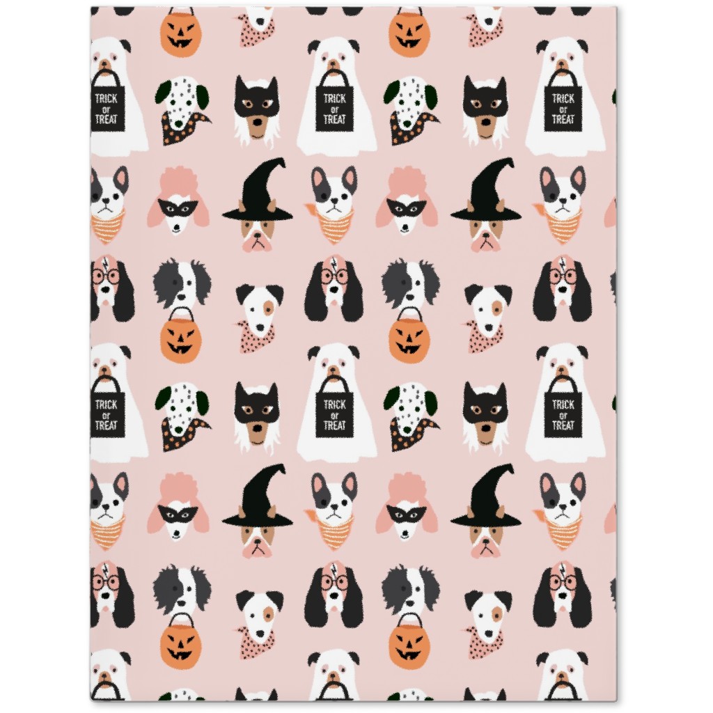 Halloween Puppies on Pink Journal, Pink, Bright Pink