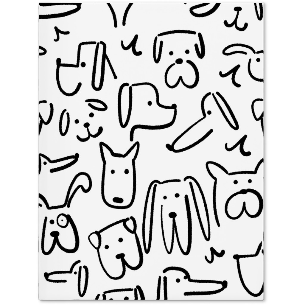Playful Pups - Black and White Journal, White