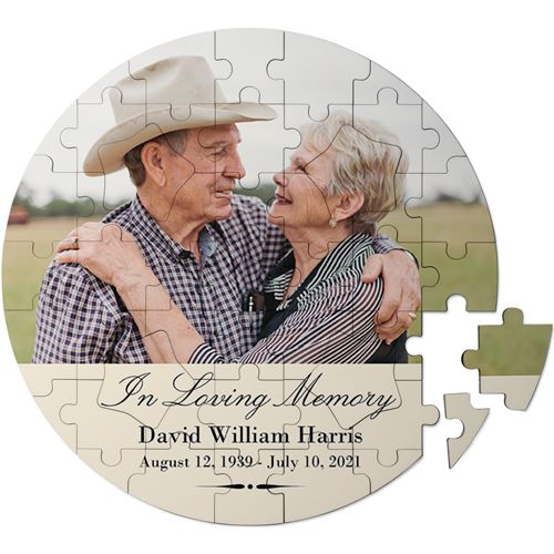 Always Remember Keepsake Puzzle, Circle, Keepsake, Beige