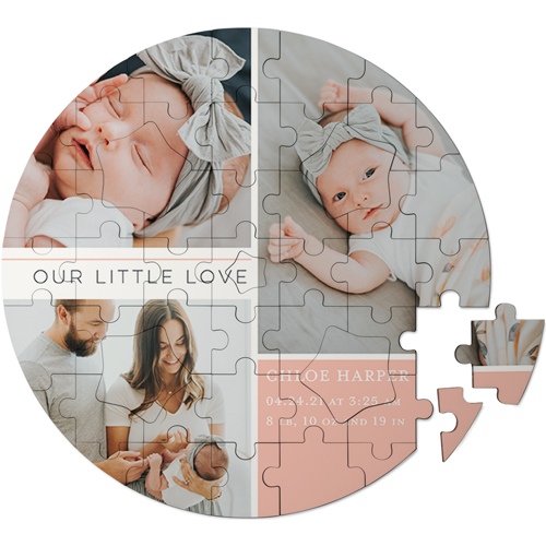Our Little Love Keepsake Puzzle, Circle, Keepsake, Pink, priscilla