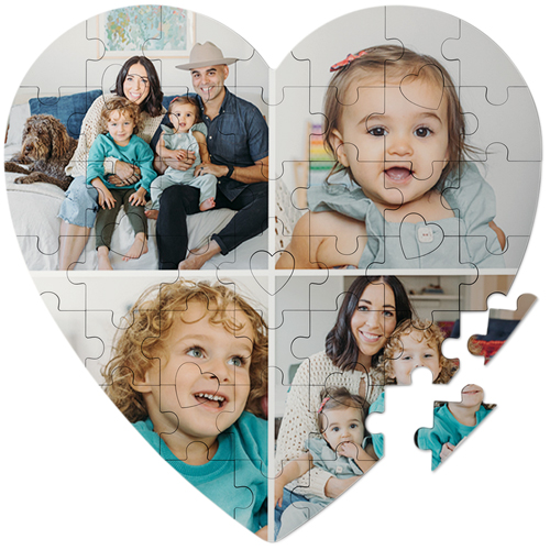 Gallery of Four Keepsake Puzzle, Heart, Keepsake, Multicolor