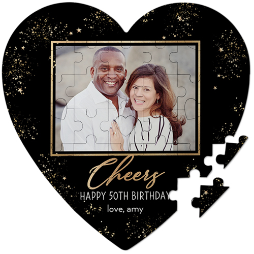 Sparkling Celebration Keepsake Puzzle, Heart, Keepsake, Black, black
