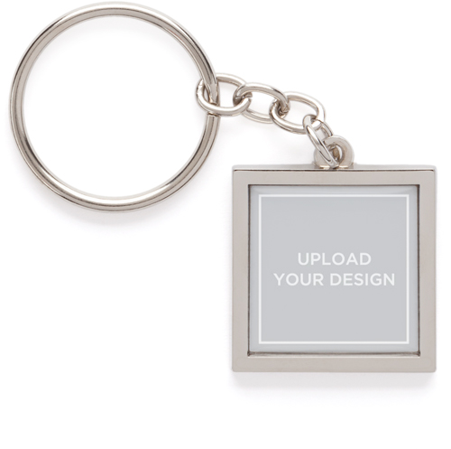 Upload Your Own Design Pewter Key Ring, Multicolor