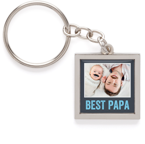 Best Bold Frame Pewter Key Ring, Gray