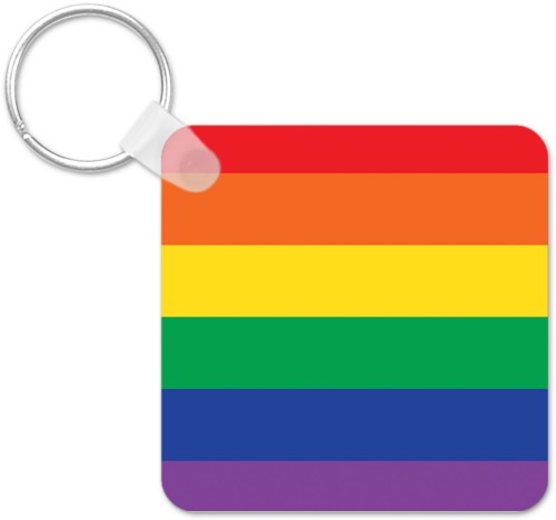 Pride Flag Key Ring, Square, Multicolor