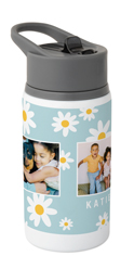 Simple Collage Stainless Steel Water Bottle with Straw by Shutterfly