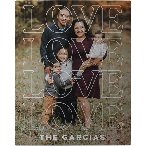 Love Repeat Overlay Large Piece Puzzle, Puzzle Board, 50 large pieces, Rectangle, Large Piece Puzzle, White, white