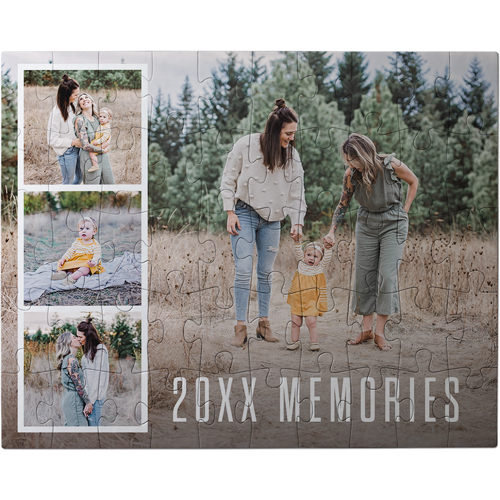 Photo Strip Memories Large Piece Puzzle, Puzzle Board, 50 large pieces, Rectangle, Large Piece Puzzle, White, white