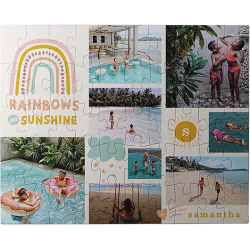 Full of Rainbows Large Piece Puzzle, Puzzle Board, 50 large pieces, Rectangle, Large Piece Puzzle, Beige