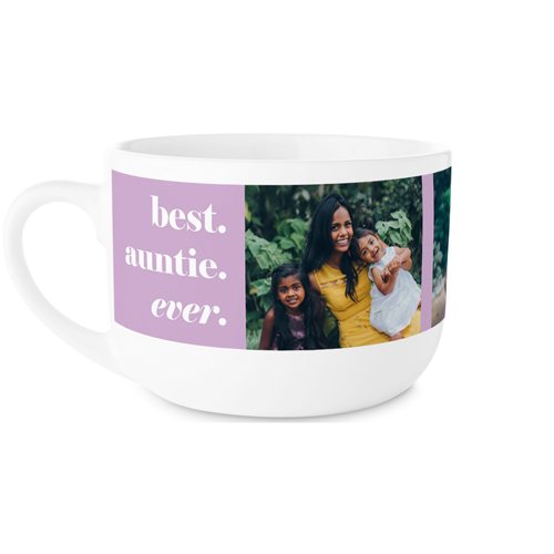 Contemporary The Best Ever Latte Mug, White,  , 25oz, Purple