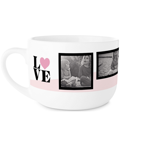 Love Colorblock Latte Mug, White,  , 25oz, Pink