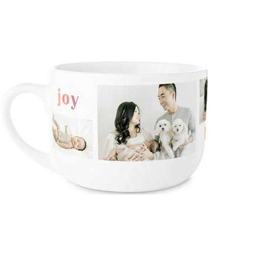 Rainbow Joy Love Family Latte Mug, White,  , 25oz, Pink