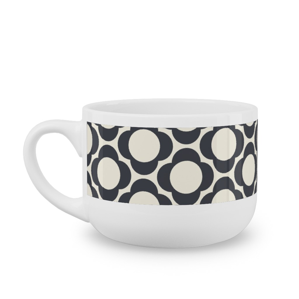 Lotta's Scandi Daisy - Navy on Cream Latte Mug, White,  , 25oz, Beige