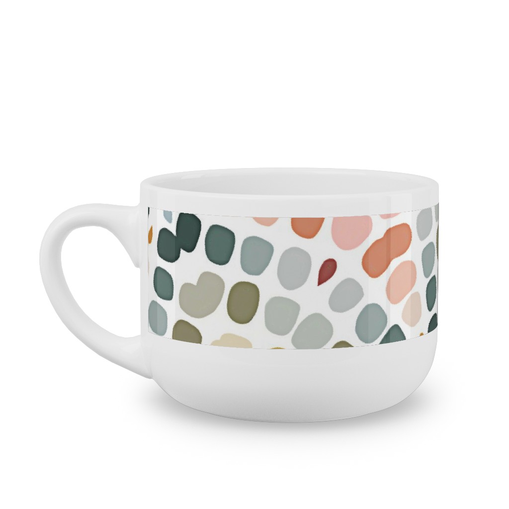 Abstract Mosaic - Multi Latte Mug, White,  , 25oz, Multicolor