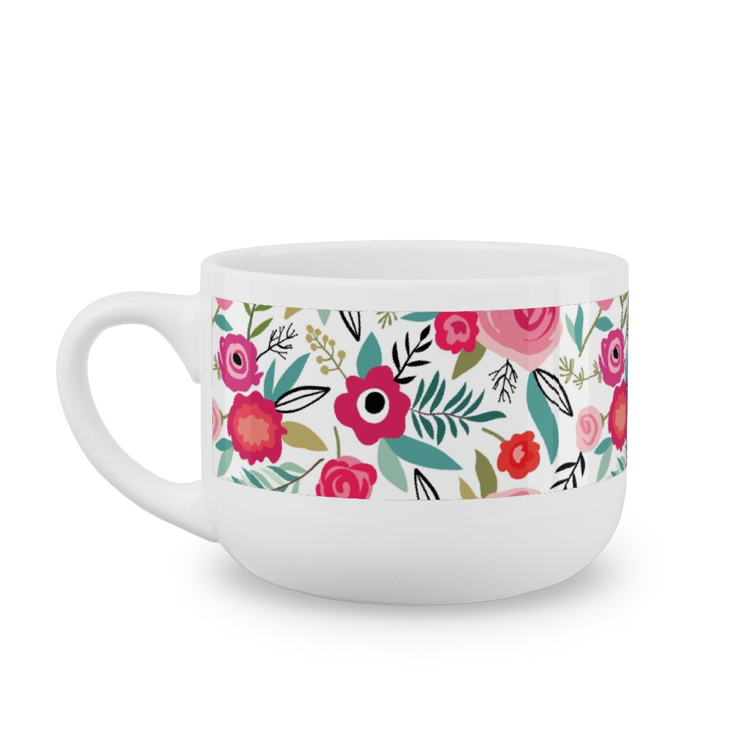 Maypole - Pink Latte Mug, White,  , 25oz, Pink