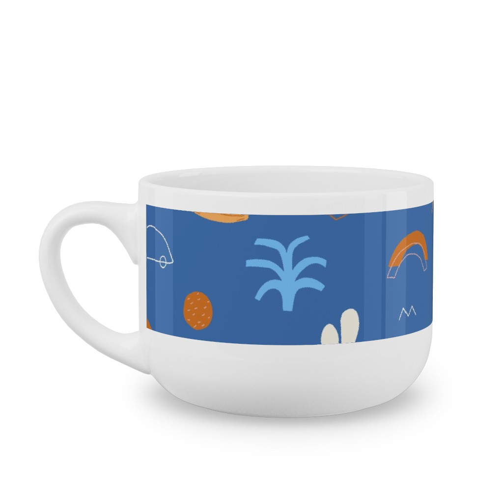 Summer Dayz - Blue Latte Mug, White,  , 25oz, Blue
