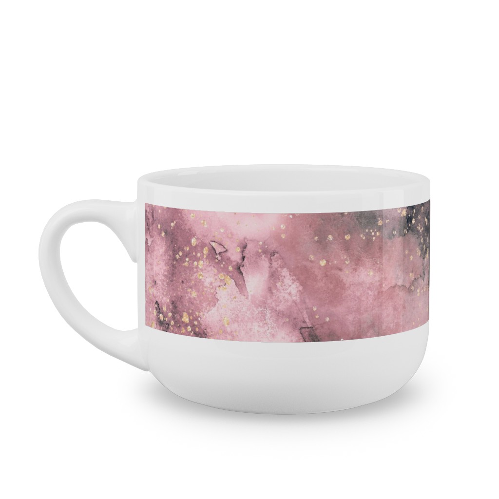Watercolor Marble - Pink Latte Mug, White,  , 25oz, Pink