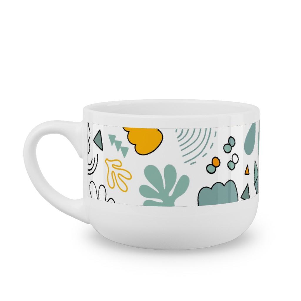 Autumn Harvest Vegetables With Doodles - Light Latte Mug, White,  , 25oz, Multicolor